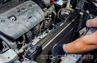 Установка радиатора вариатора на Мицубиси Аутлендер 3 (подробные фото)